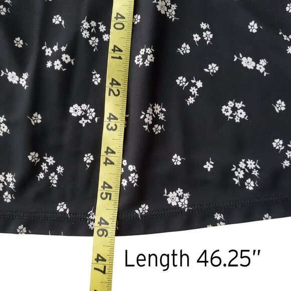 Embroidered Botanical-Print Dress BW Midi Classic Dark Romantic Wedding Guest - Picture 15 of 16